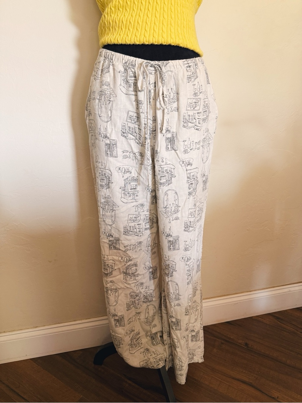 Angel Kiss Italian Cafe Linen Blend Easy Pants